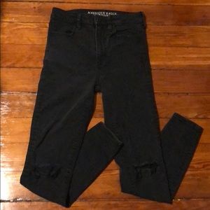 American Eagle black super high rise jeggings